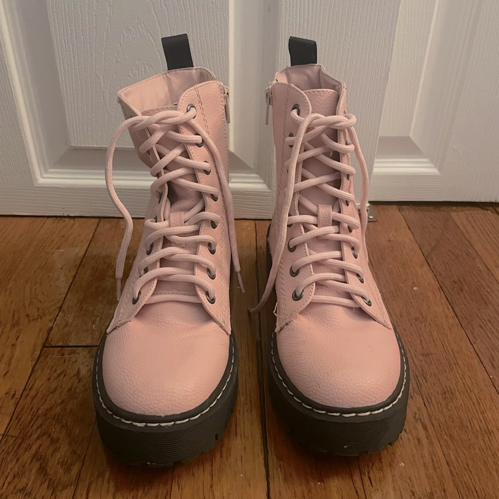 MIX No.6 Pink Lace-Up Women's Boots